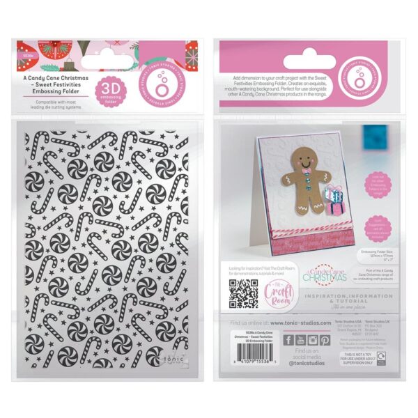 Tonic Studios 3D Embossing Folder -- A Candy Cane Christmas - Image 2