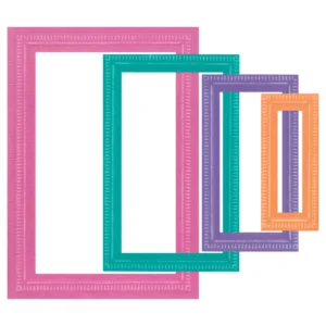 Sizzix Framelits Die Set 9PK - Fanciful Reversed, Renee Deco Rectangles by Stacey Park