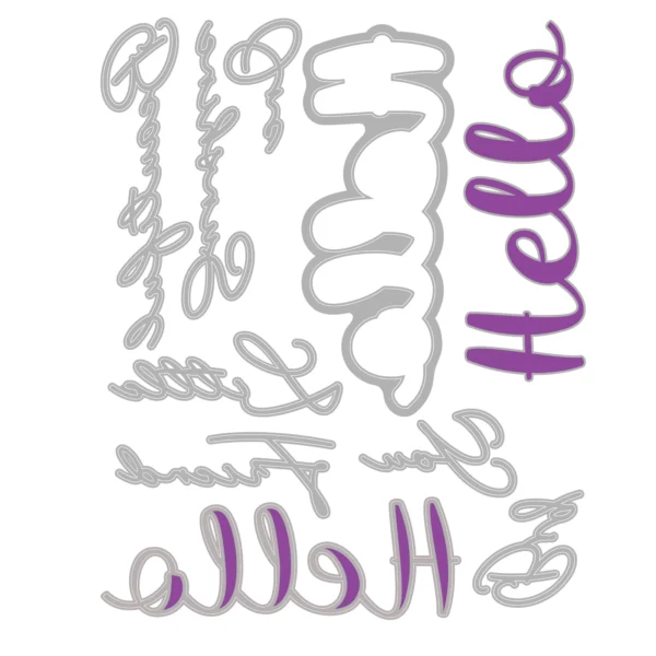 Sizzix Thinlits Die Set 10PK - Take Twos, Hello Sentiment by Stacey Park - Image 2