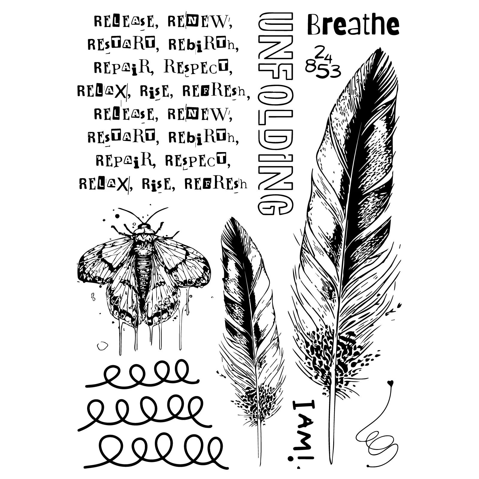 Sizzix Studio Clear Stamps Set 10PK w/3PK Stencils - The R’s Have It by Cat Kerr - Image 2