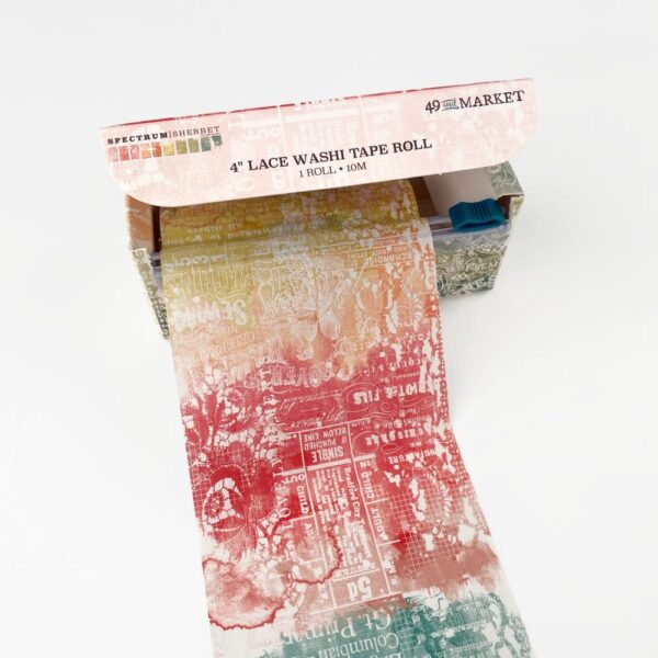 49 And Market Lace 4" Washi Tape Roll -- Spectrum Sherbet - Image 2