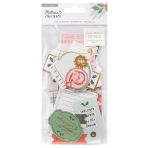 Mittens & Mistletoe Ephemera Die-Cuts -- Journaling W/Gold Foil Accents