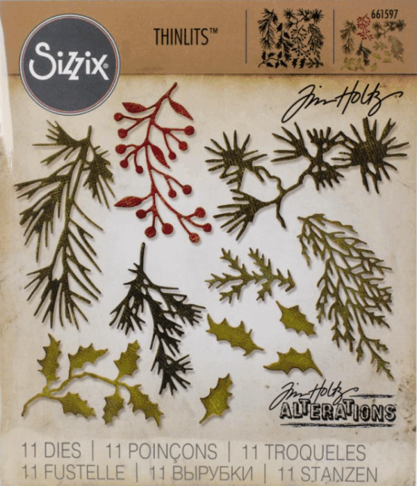 Tim Holtz® Alterations | Sizzix Thinlits™ Die Set 11-Pack – Mini Holiday Greens