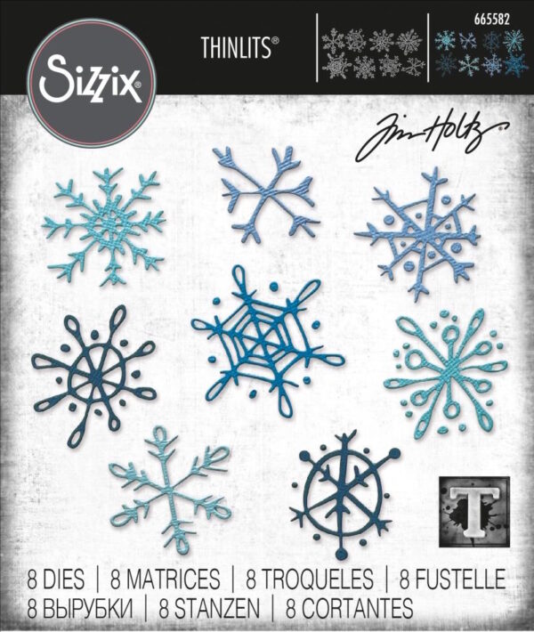 Tim Holtz® Alterations | Sizzix Thinlits™ Die Set 8-Pack – Scribbly Snowflakes