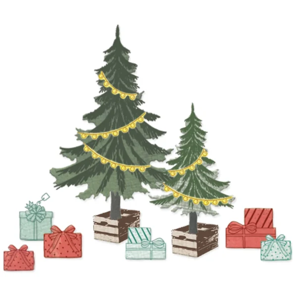 Sizzix Clear Stamps Set 17PK w/15PK Framelits - Trees and Trinkets by 49 and Market