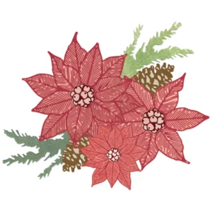 Sizzix Clear Stamps Set 16PK w/10PK Framelits - Poinsettia Trio by 49 and Market