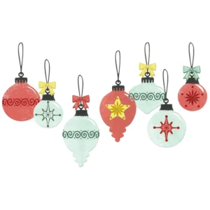 Sizzix Clear Stamps Set 19PK w/11PK Framelits - Baubles by 49 and Market