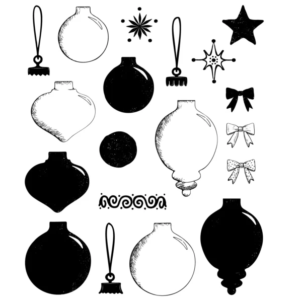 Sizzix Clear Stamps Set 19PK w/11PK Framelits - Baubles by 49 and Market - Image 2