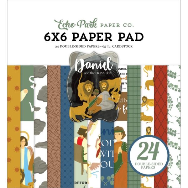 Echo Park Double-Sided Paper Pad 6"X6" -- Bible Stories: Daniel & The Lions Den