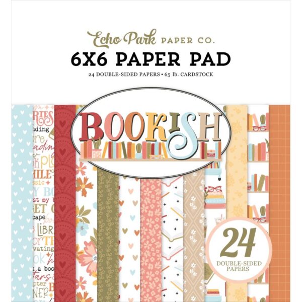 Echo Park Double-Sided Paper Pad 6"X6" -- Bookish (Expected in October 2025)
