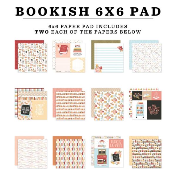 Echo Park Double-Sided Paper Pad 6"X6" -- Bookish (Expected in October 2025) - Image 2