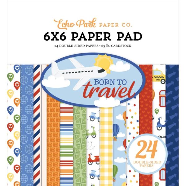 Echo Park Double-Sided Paper Pad 6"X6" -- Born to Travel