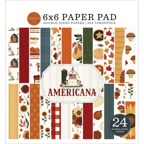 Carta Bella Double-Sided Paper Pad 6"X6" -- Americana