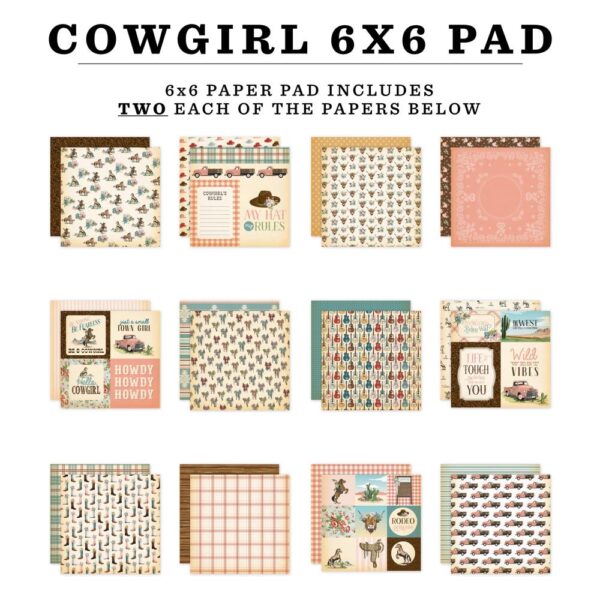 Carta Bella Double-Sided Paper Pad 6"X6" -- Cowgirl - Image 2