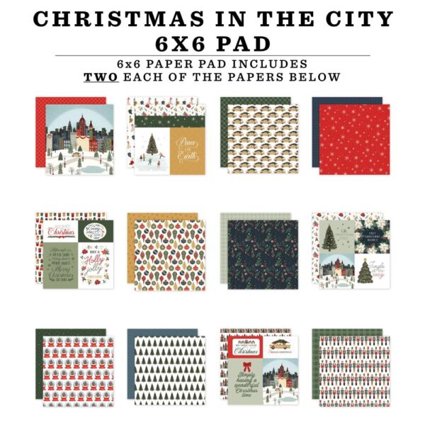 Carta Bella Double-Sided Paper Pad 6"X6" -- Christmas in the City - Image 2