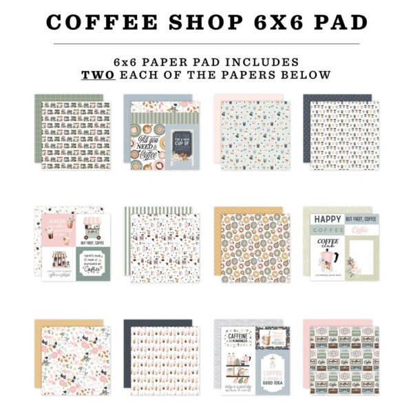 Carta Bella Double-Sided Paper Pad 6"X6" -- Coffee Shop - Image 2