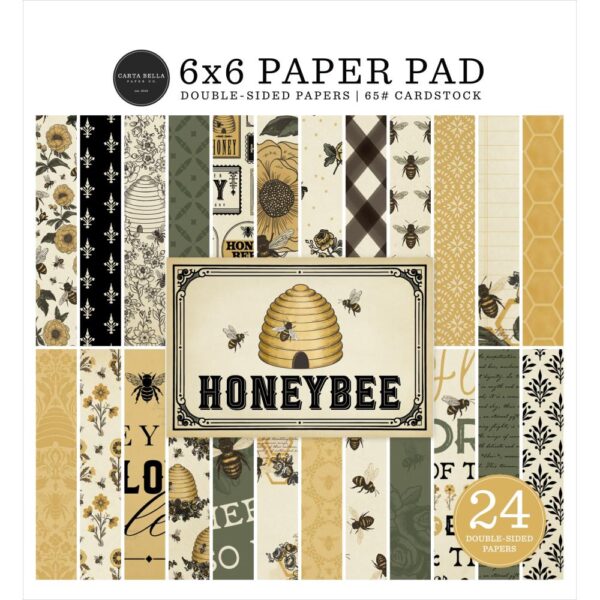 Carta Bella Double-Sided Paper Pad 6"X6" -- Honey Bee