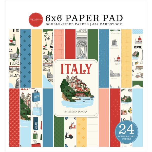 Carta Bella Double-Sided Paper Pad 6"X6" -- Italy (Expected in September 2025)