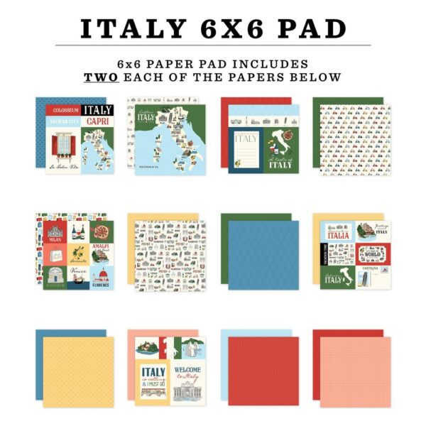 Carta Bella Double-Sided Paper Pad 6"X6" -- Italy (Expected in September 2025) - Image 2