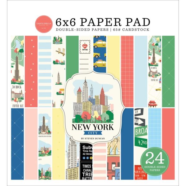 Carta Bella Double-Sided Paper Pad 6"X6" -- New York City (Expected in September 2025)