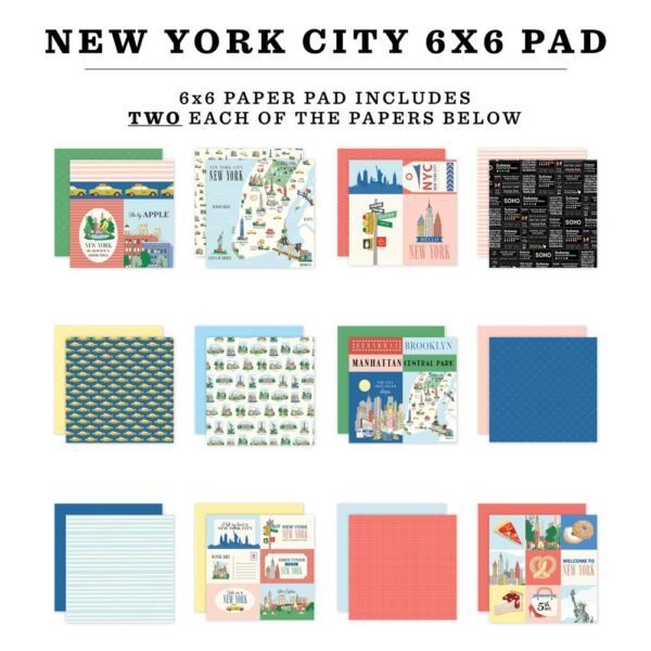 Carta Bella Double-Sided Paper Pad 6"X6" -- New York City (Expected in September 2025) - Image 2
