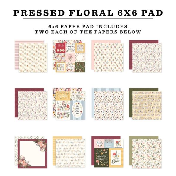 Carta Bella Double-Sided Paper Pad 6"X6" -- Pressed Floral (Expected in October 2025) - Image 2