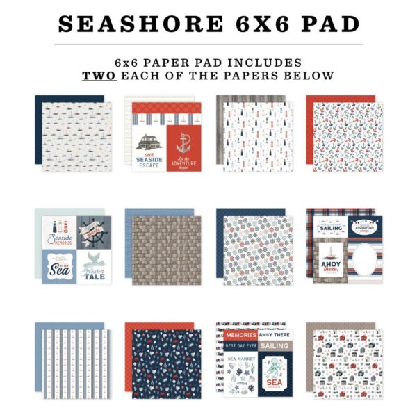 Carta Bella Double-Sided Paper Pad 6"X6" -- Seashore - Image 2