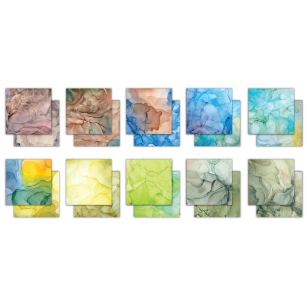 Craft Consortium Double-Sided Paper Pad 6"X6" -- Ink Drops, Earth - Image 2