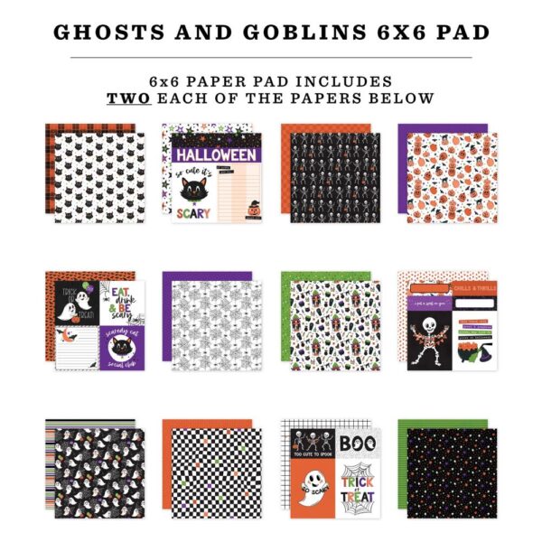 Echo Park Double-Sided Paper Pad 6"X6" -- Ghosts and Goblins - Image 2
