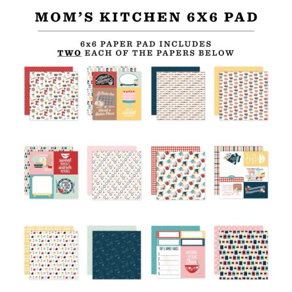 Echo Park Double-Sided Paper Pad 6"X6" -- Mom's Kitchen (Expected in September 2025) - Image 2