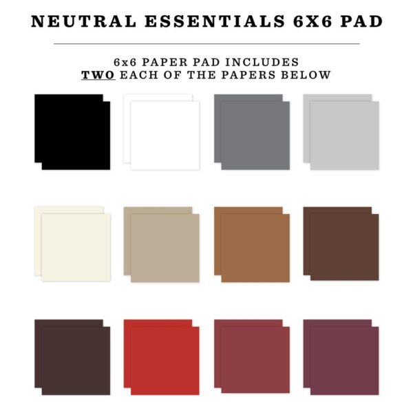 Echo Park Double Sided Paper Pad 6"X6" -- Neutral - Image 2