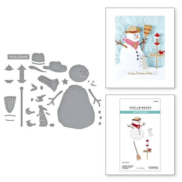 Country Snowman Etched Dies