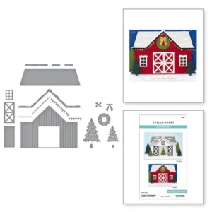 Country Christmas Barn Etched Dies