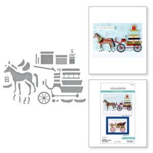 Christmas Horse-Drawn Wagon Etched Dies