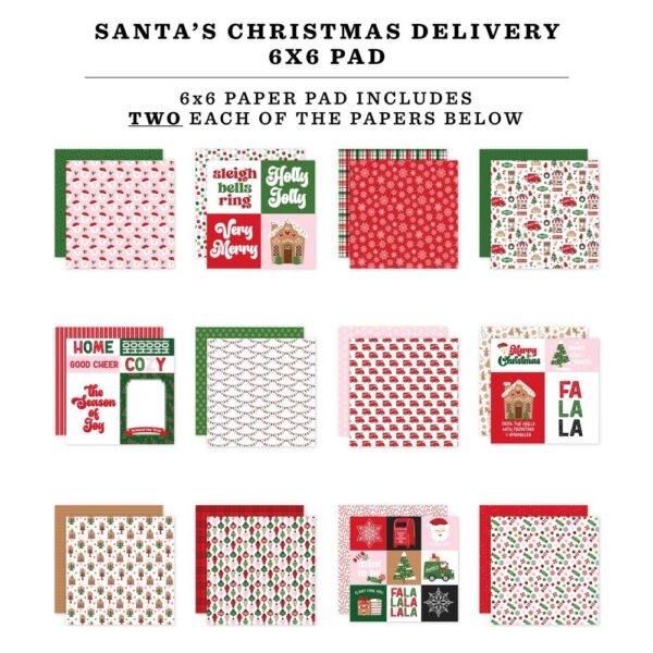 Echo Park Double-Sided Paper Pad 6"X6" -- Santa's Christmas Delivery - Image 2