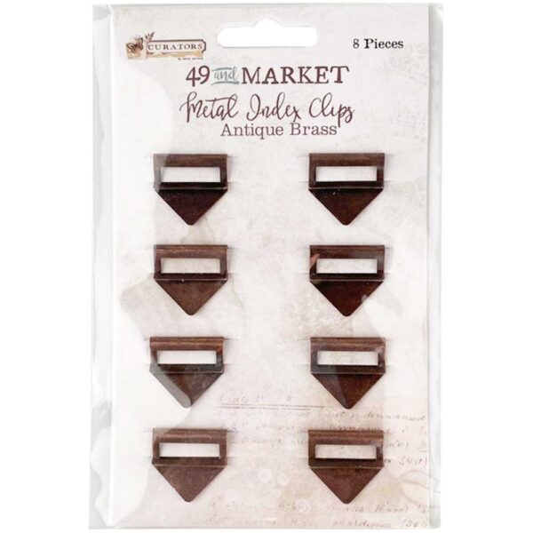 49 And Market Curators Essential Metal Index Clips -- Antique Brass