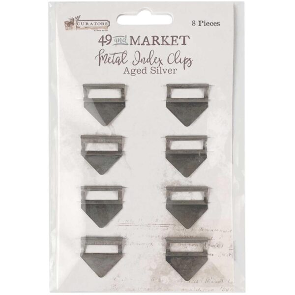 49 And Market Curators Essential Metal Index Clips -- Aged Silver