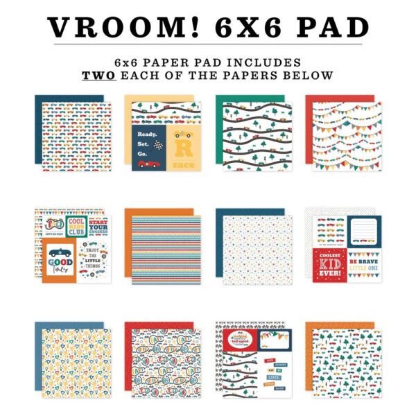 Echo Park Double-Sided Paper Pad 6"X6" -- Vroom! - Image 2