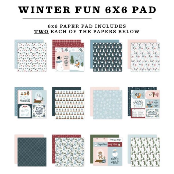 Echo Park Double-Sided Paper Pad 6"X6" -- Winter Fun (Expected in September 2025) - Image 2