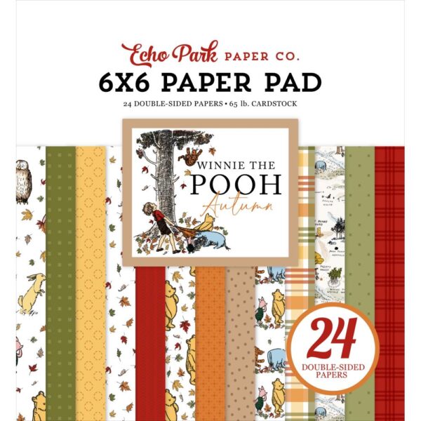 Echo Park Double-Sided Paper Pad 6"X6" -- Winnie the Pooh Autumn