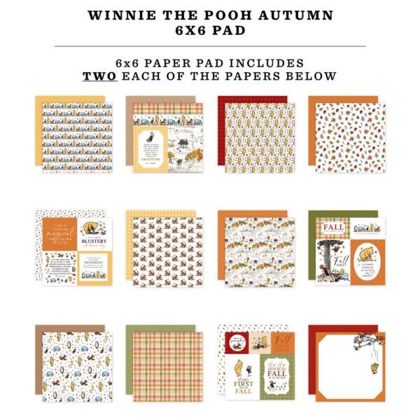 Echo Park Double-Sided Paper Pad 6"X6" -- Winnie the Pooh Autumn - Image 2