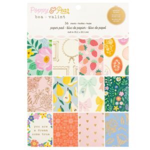 American Crafts Single-Sided Paper Pad - Poppy and Pear
