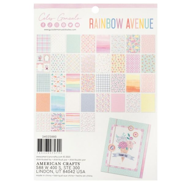 American Crafts Single-Sided Paper Pad - Rainbow Avenue - Image 2