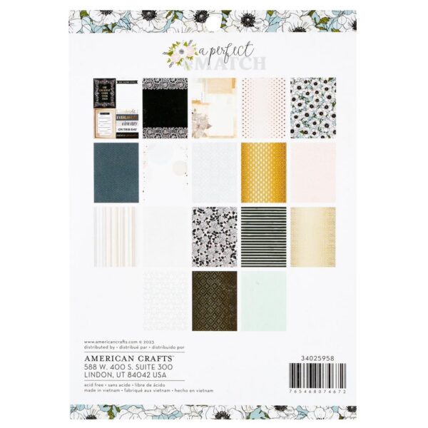 American Crafts Double-Sided Paper Pad - A Perfect Match - Image 2