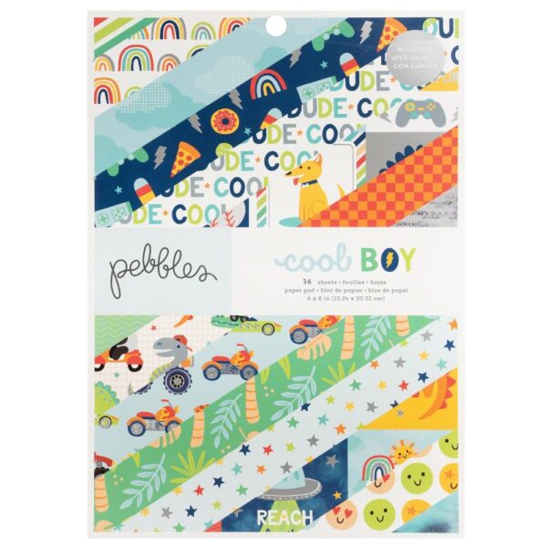 Pebbles Single-Sided Paper Pad - Cool Boy