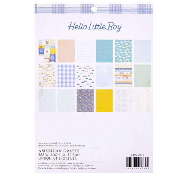 American Crafts Single-Sided Paper Pad - Hello Little Boy - Image 2