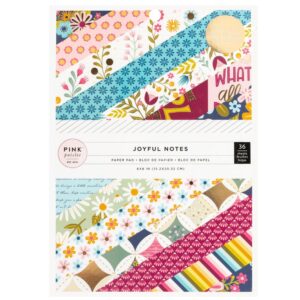 Pink Paislee Double-Sided Paper Pad - Joyful Notes