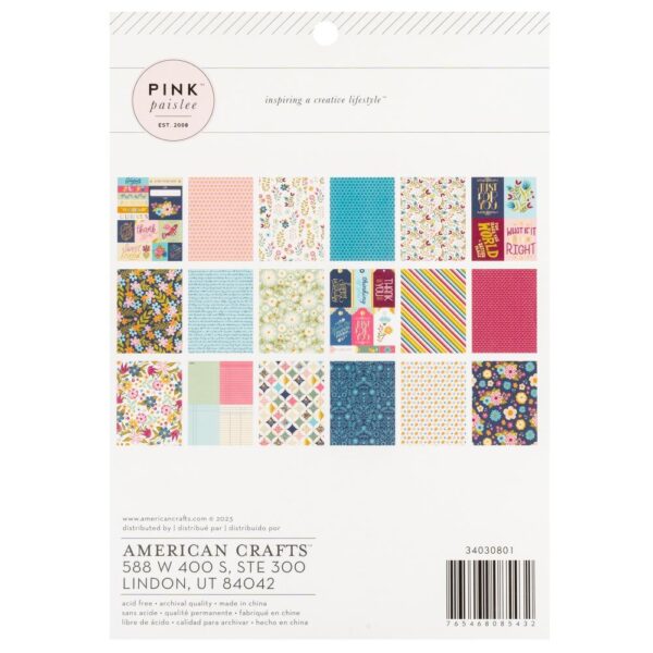Pink Paislee Double-Sided Paper Pad - Joyful Notes - Image 2