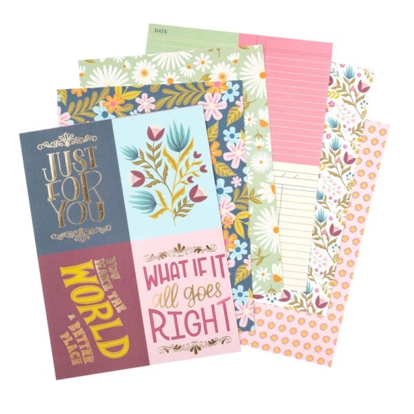 Pink Paislee Double-Sided Paper Pad - Joyful Notes - Image 3