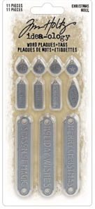 Tim Holtz® Idea-ology™ Findings – Word Plaques + Tags Christmas